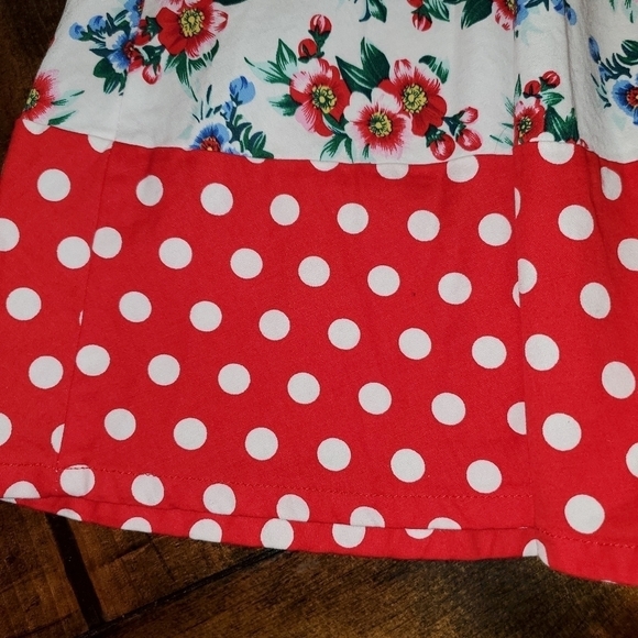 Red White & Blue Floral Print Sleeveless Sundress Lg - Picture 2 of 11